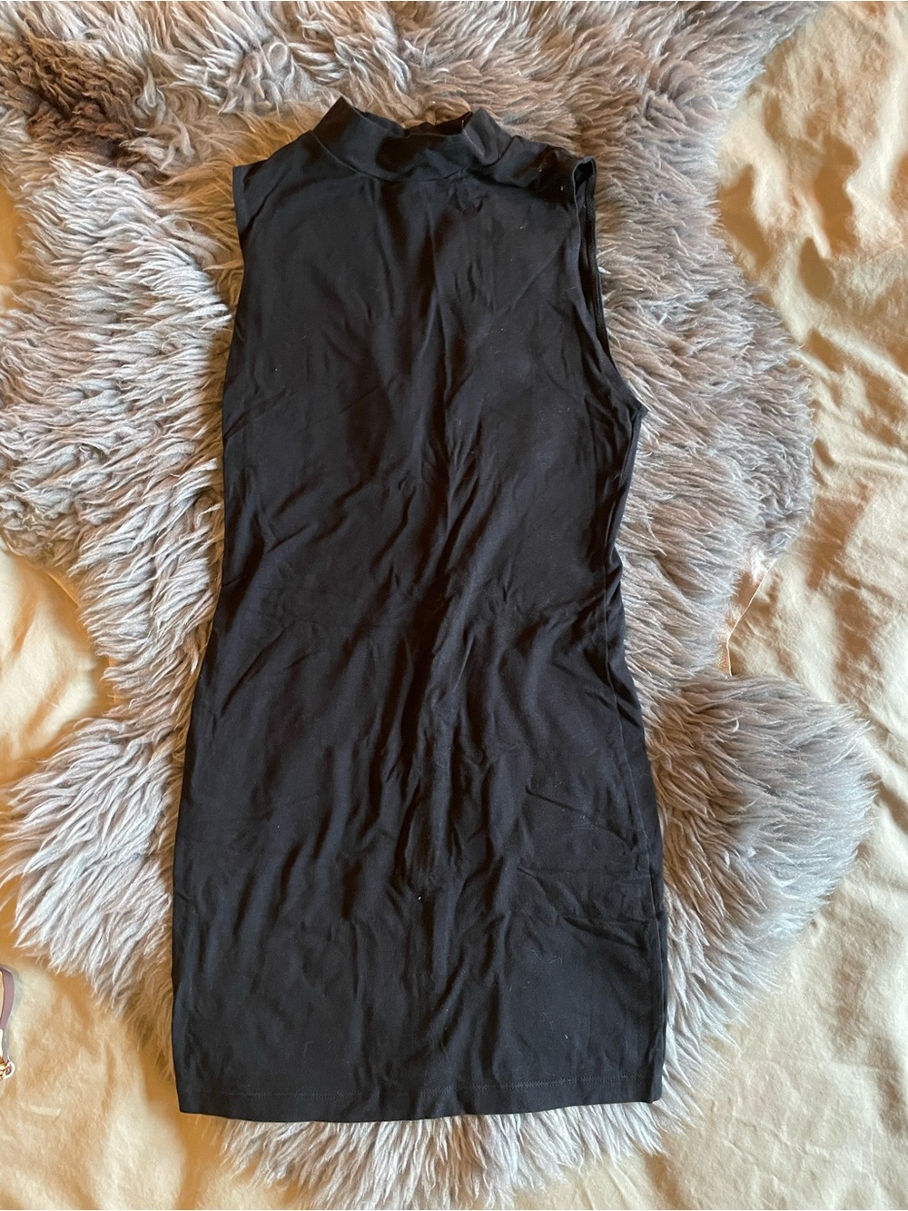 American Apparel - Black mockneck open back mini dress 🐈‍⬛